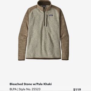 Patagonia Men’a Better Sweater 1/4 Zip Fleece